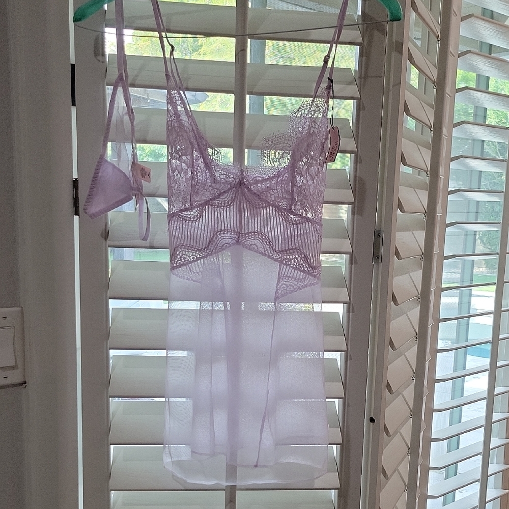 Victoria's Secret Lilac Lace Chemise